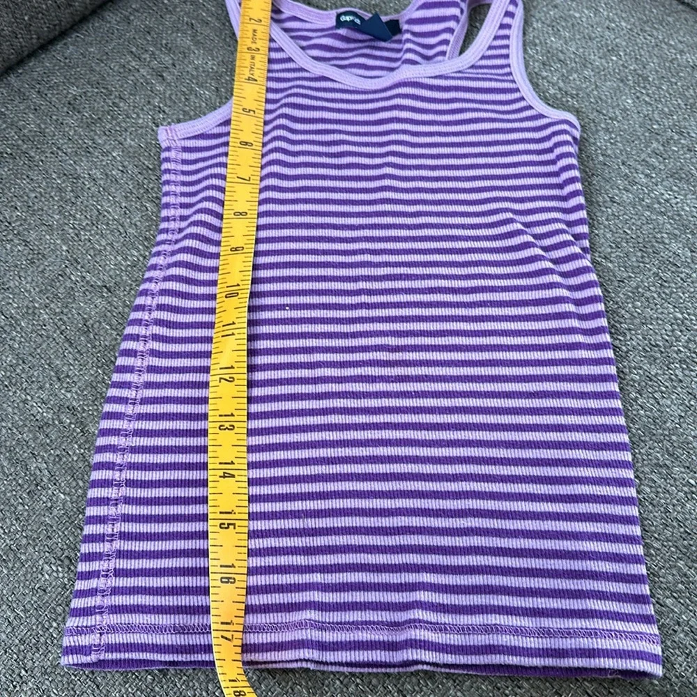 GapKids Girls Purple Striped Racerback Athletic Tank Top Shirt Size Small 6-7